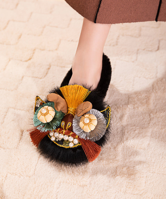 Handmade Cotton Embroidered Soft Soled Comfortable and Tiger Head Shoes