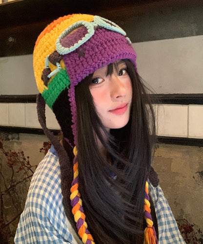 Handmade Colorblock Knit Bonnie Hat
