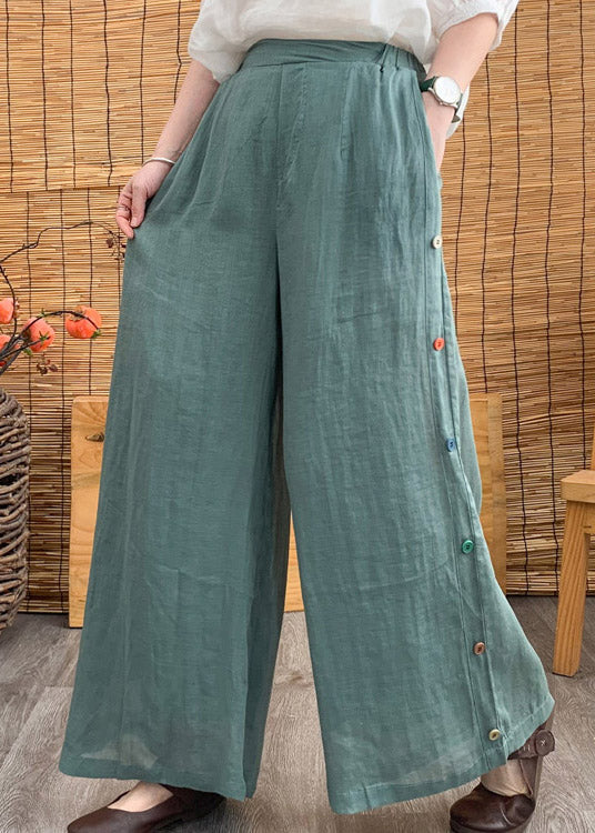 Aqua High Waist Linen Long Pants