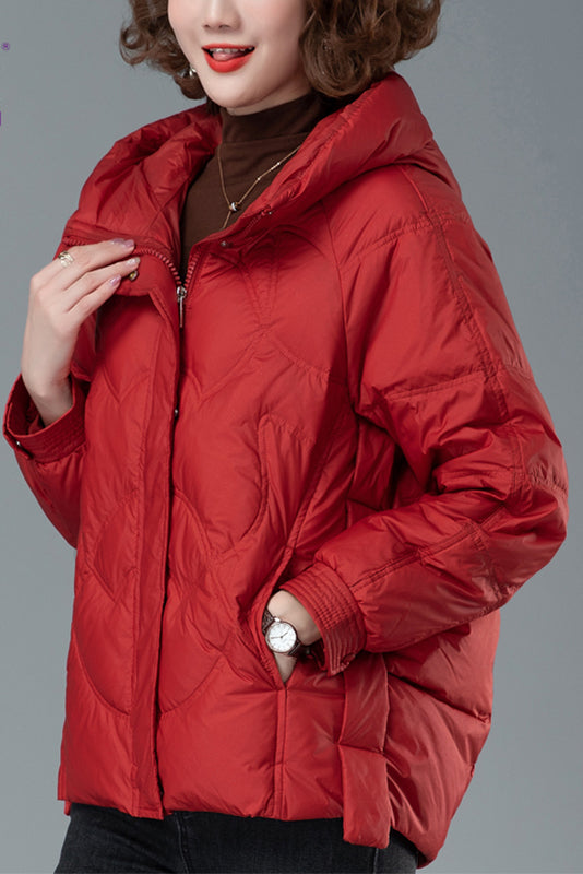 -new Winter Loose Hooded Down Coat Thickened Jacket