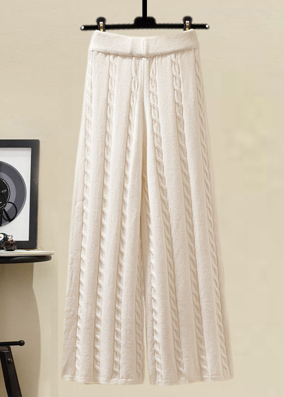 Style Apricot O Neck Sweaters and Skirts Knit Two Pieces Set Fall