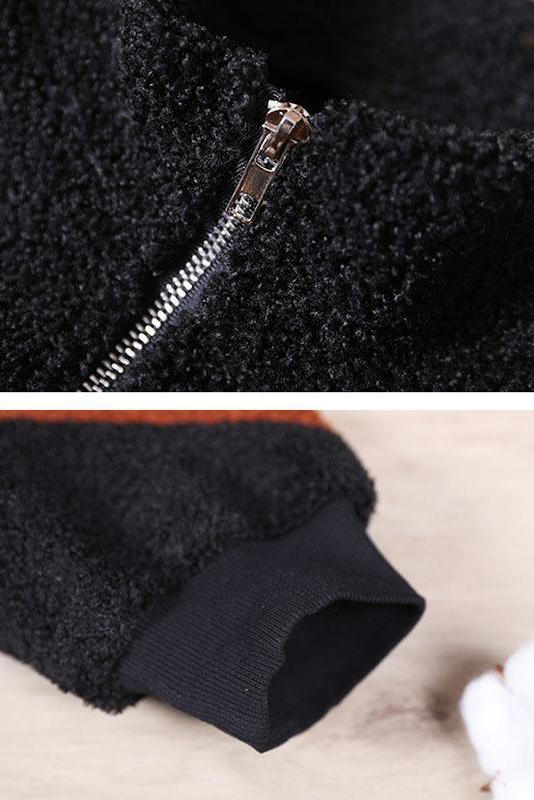 Winter Color Stitching Zipper Sweatshirt