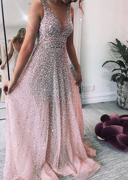 Silver V Neck Spaghetti Strap Dress Summer