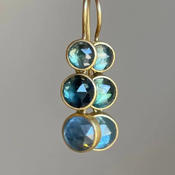 Blue Glass Dangling Earrings