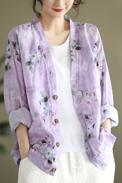 -fall Coat Loose Cotton Linen Coat