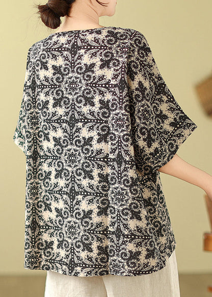 Red O-neck Loose Top Short Sleeve