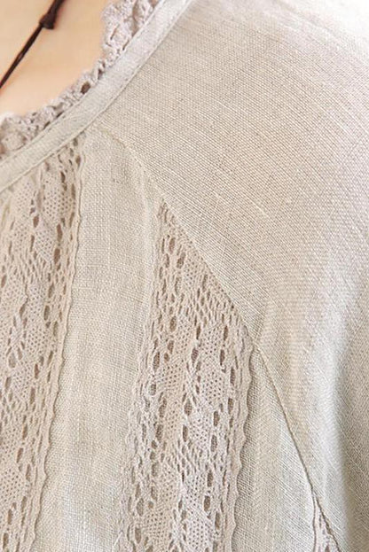 Limited Stock- Lotstrends 100% Linen Stripe Hand-made Loose Shirt