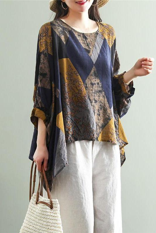 Irregular Hem Stitching Leaf T-shirt