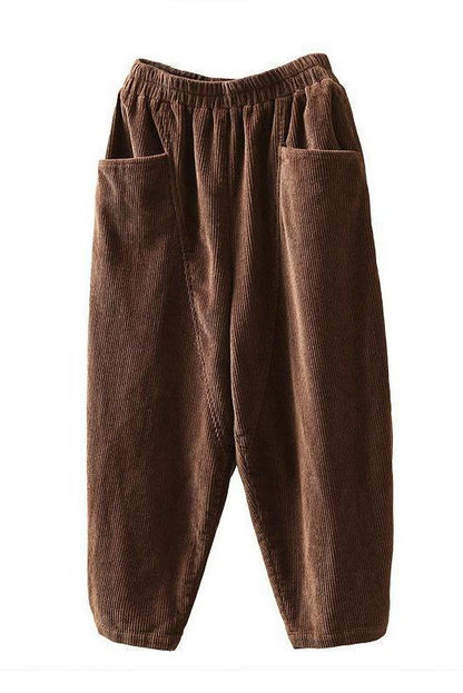 Limited Stock- Elastic Waist Corduroy Cotton Handmade Pants