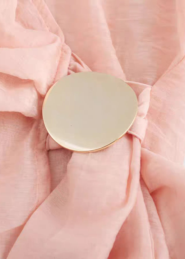 New Pink Peter Pan Collar Cotton Shirt Fall