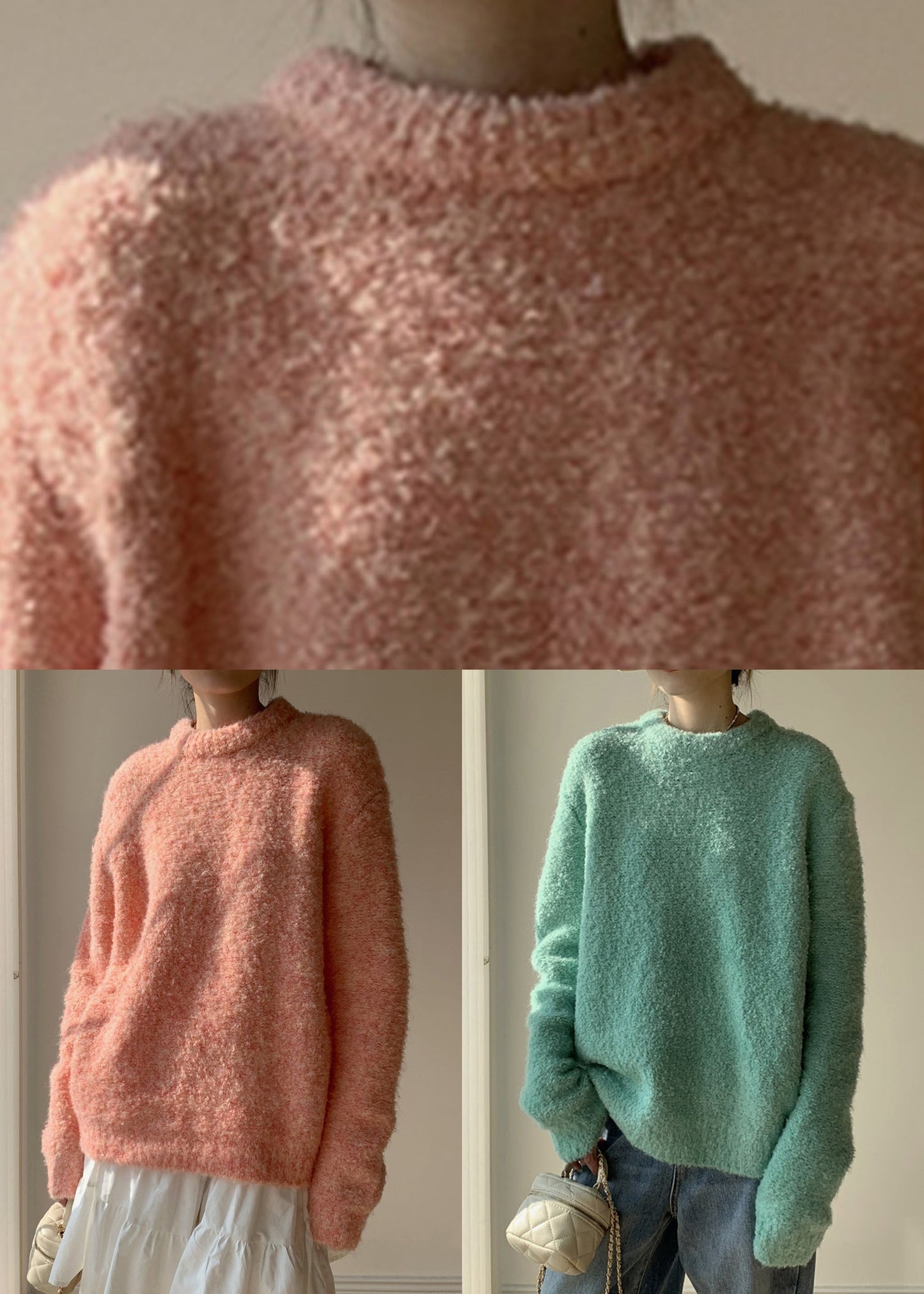 Lake Blue Cozy Thick Knit Sweater O-neck Winter