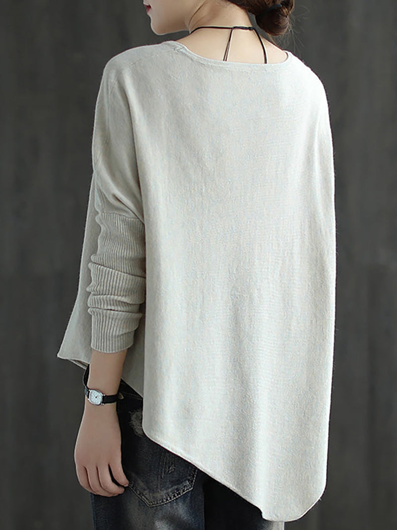 Irregular Hem Loose Sweater