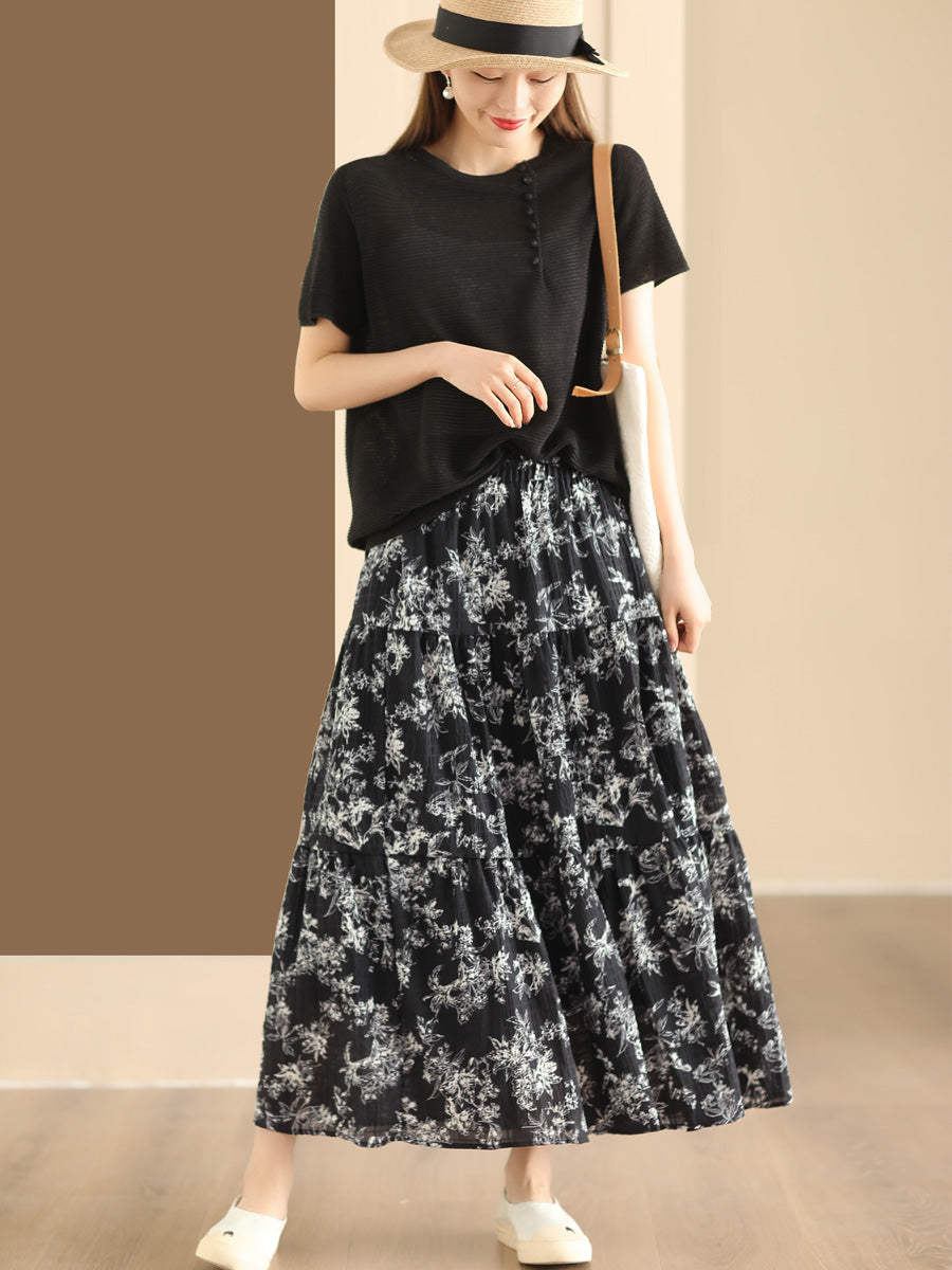 Summer Cotton Loose Skirt