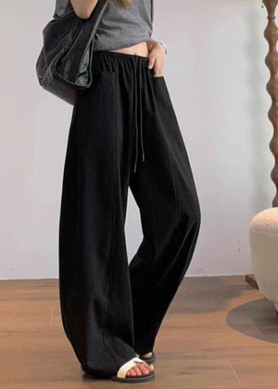 Natural Beige Pockets Wide Leg Pants Summer