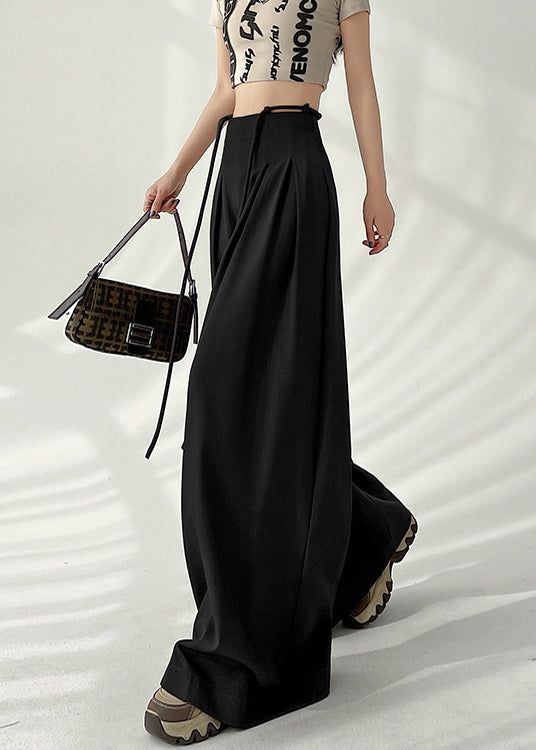 New Coffee High Waist Wrinkled Wide Leg Pants Fall