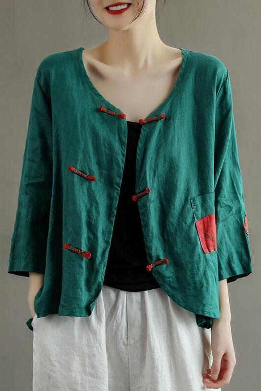 Patchwork Pocket Summer Retro Shirt