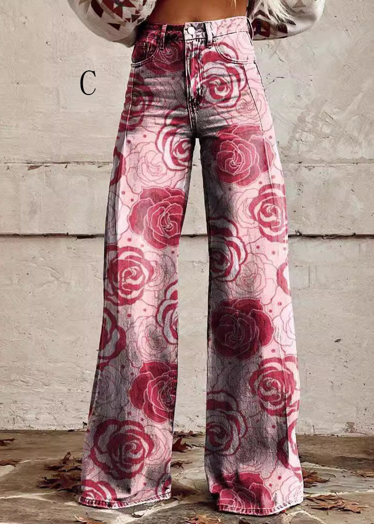 European and American Thin Denim Wide Leg Pants