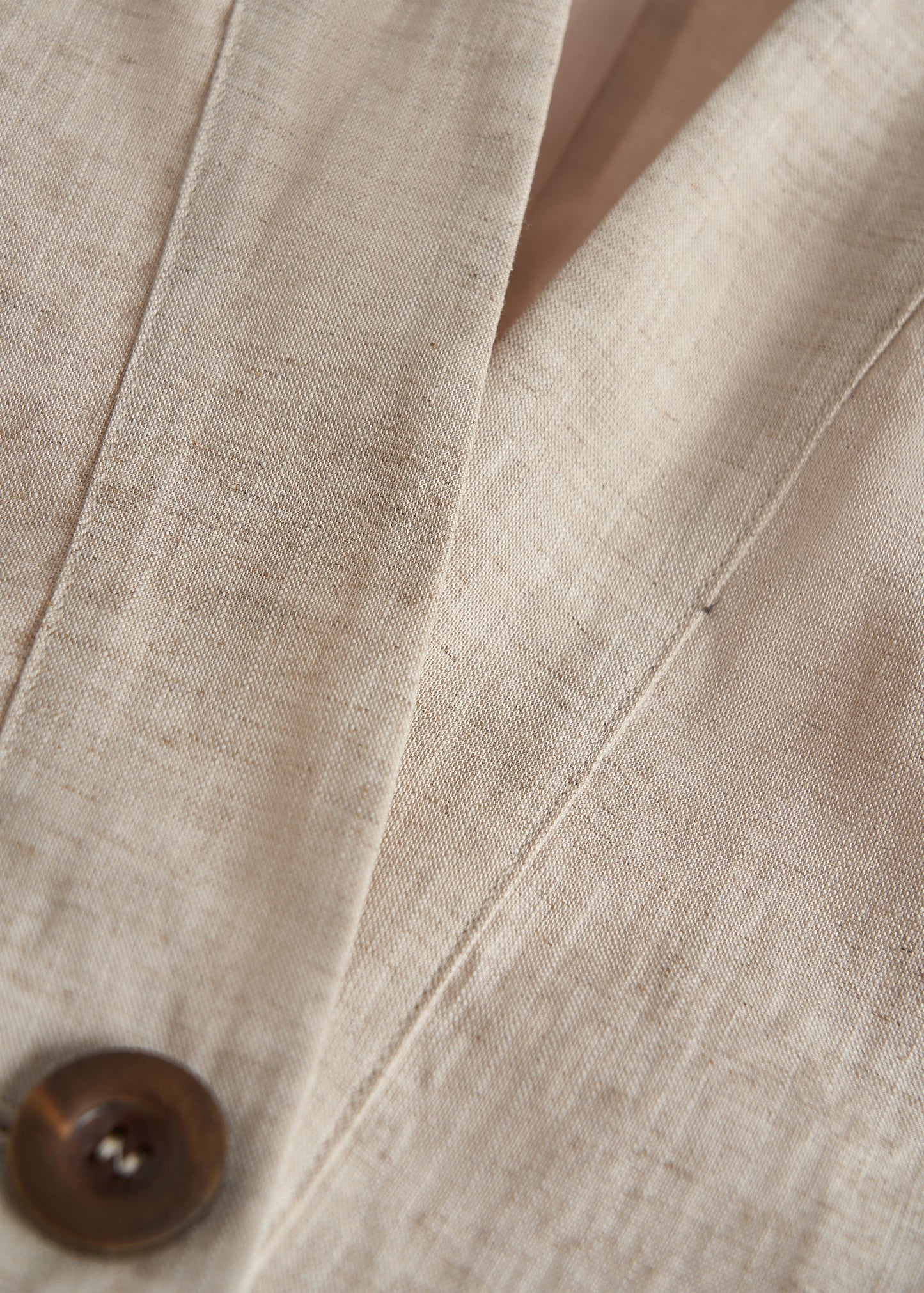 Beige Embroidered Oversized Linen Coat Fall