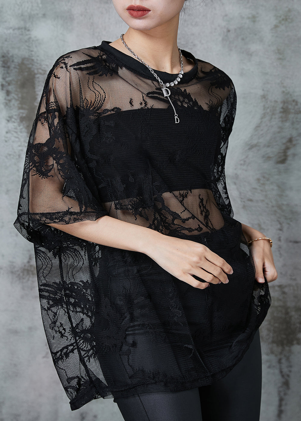 Diy Black Embroidered Tulle Shirt Top Summer