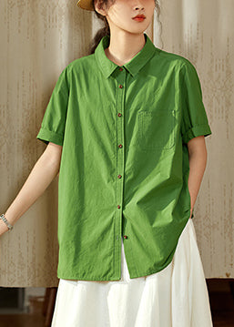 Tea Green Oversized Cotton Top Summer