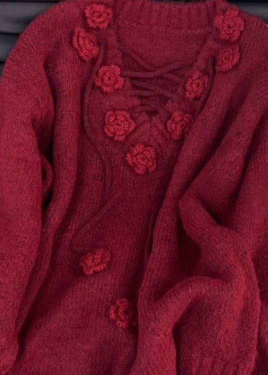 Mulberry V Neck Knit Sweater Tops Spring