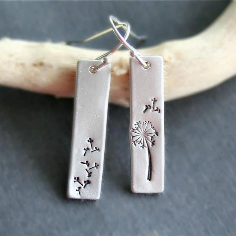 Rectangular Silver Earrings