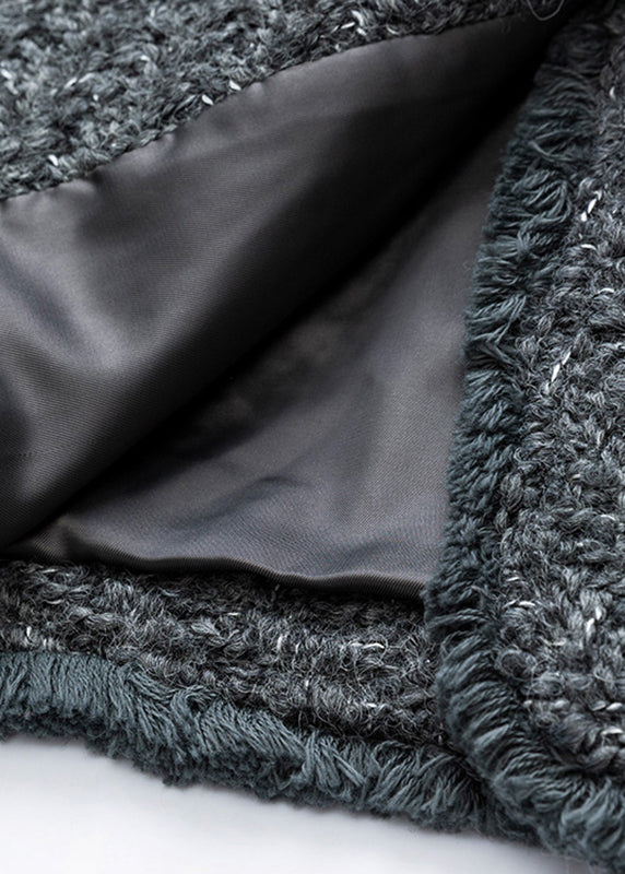 Natural Dark Grey O-neck Patchwork Cardigans Fall