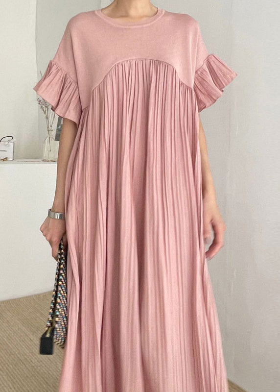 Black Oversized Patchwork Pleated Dress Butterfly Sleeve