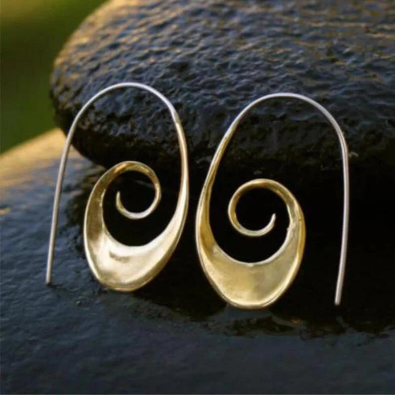 Gold Spiral Earrings