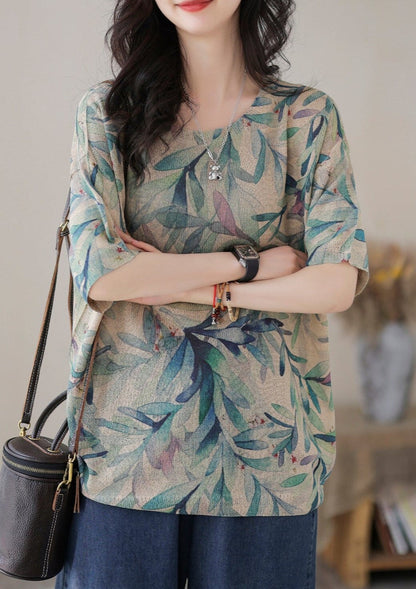 Stylish Print Cotton Knitted T-shirt