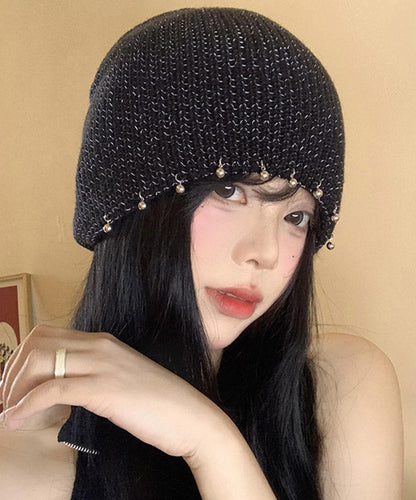 Black Nail Bead Versatile Knit Bonnie Hat