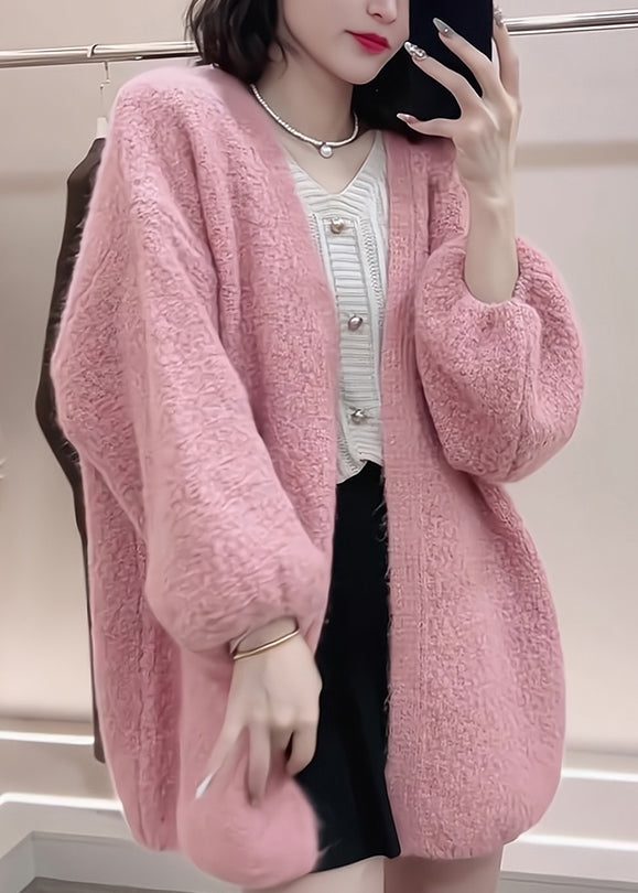 Boutique Pink V Neck Knit Cardigans Fall