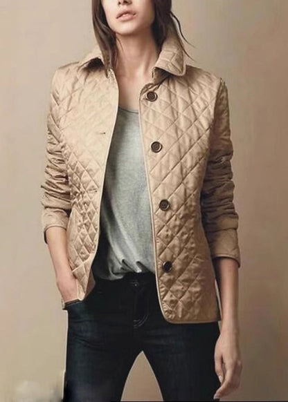 Apricot Peter Pan Collar Button Fine Cotton Filled Jacket Winter
