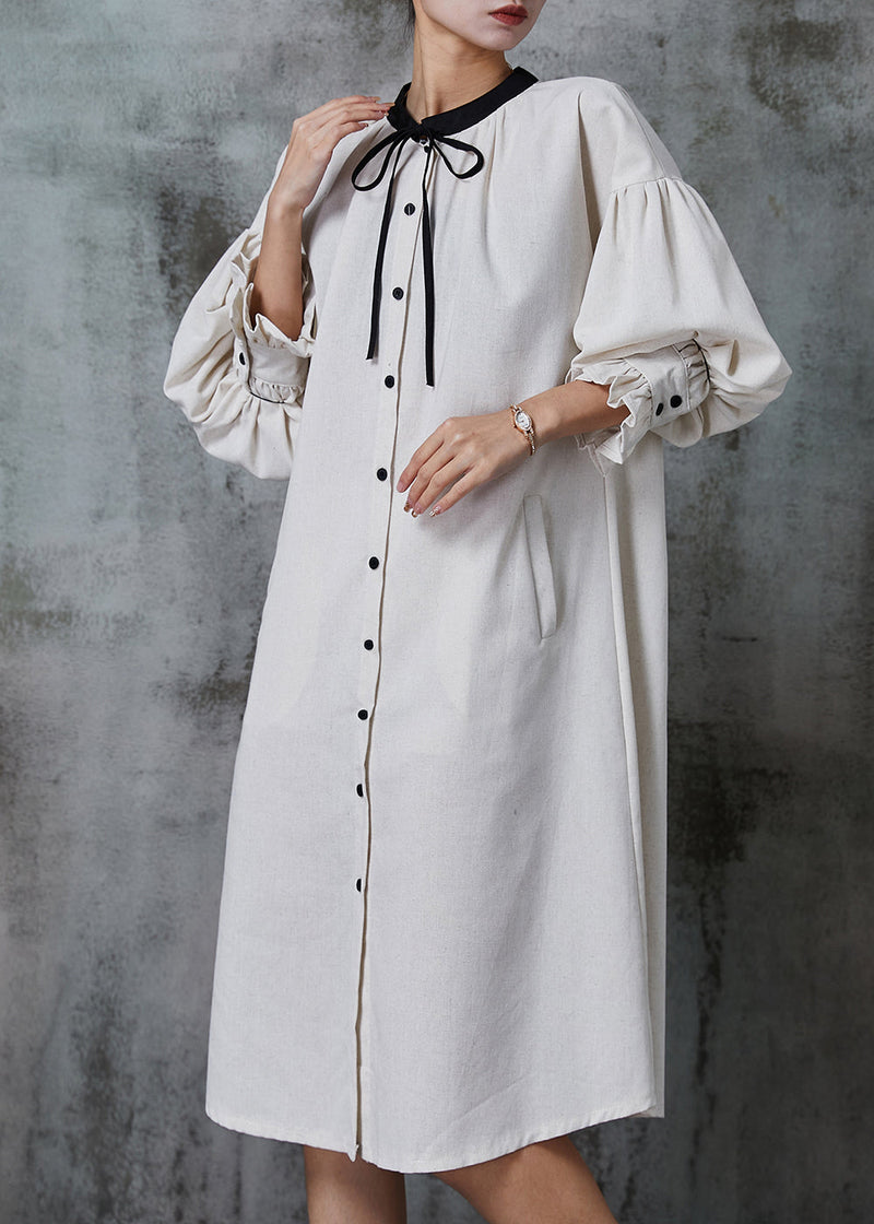 Apricot Silm Fit Cotton Shirt Dress Spring