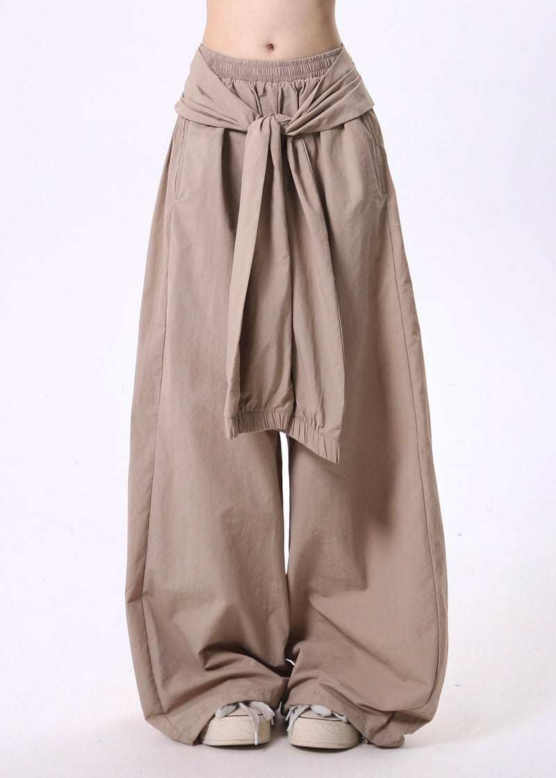 Blue Oversized Cotton Straight Pants Spring