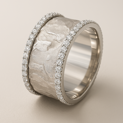 Silvered Zirconia Ring