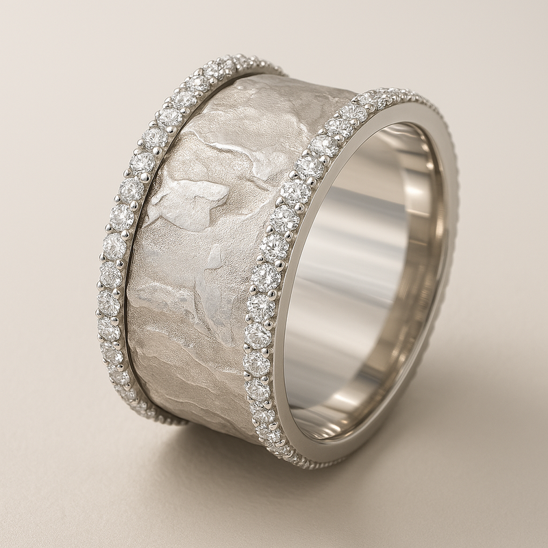Silvered Zirconia Ring