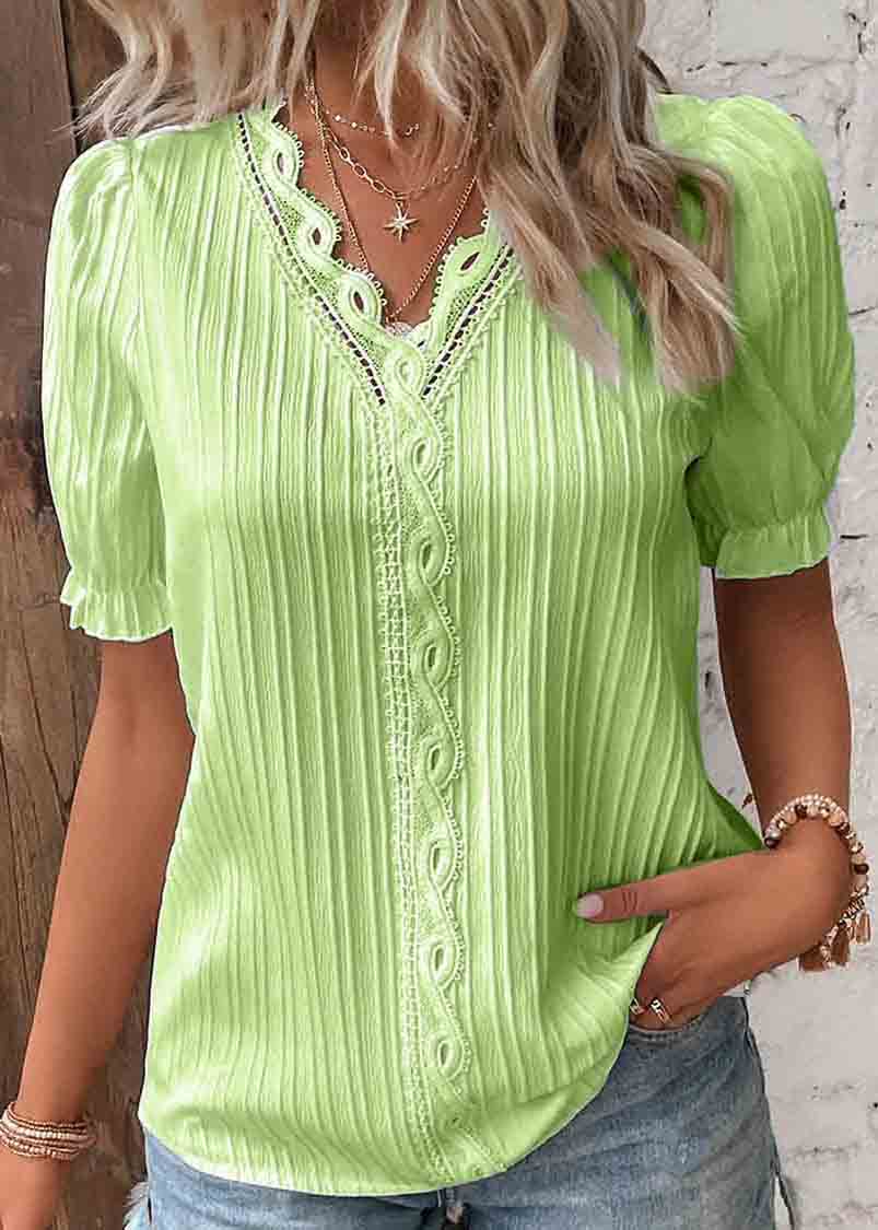 Color Hollow Out Spandex Shirts Summer