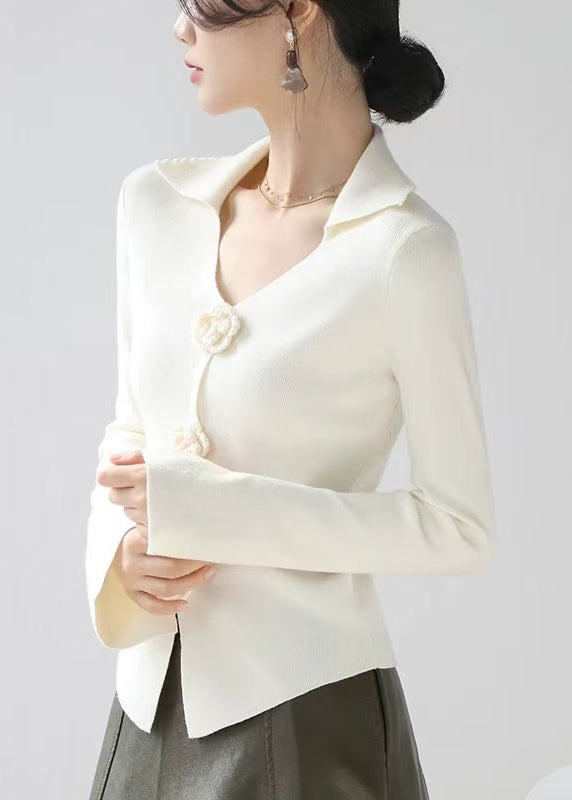 Style Red V Neck Slim Fit Knit Sweater Spring