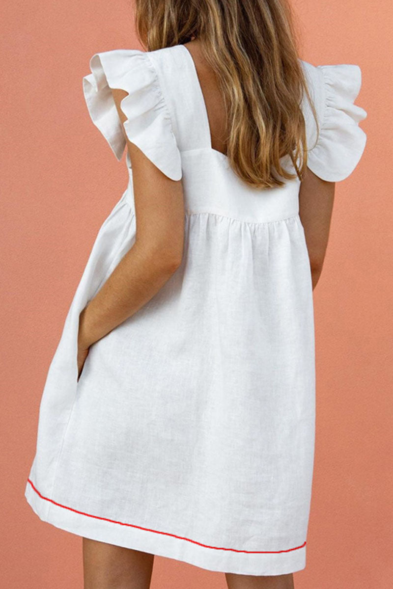 Print Patchwork Square Collar Princess Dresses