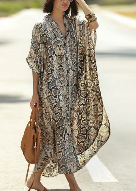 European and American Snake Patterned Holiday Shirts Dress