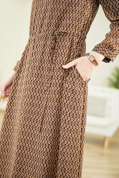 - Polka Dot Jacquard Chiffon Dress