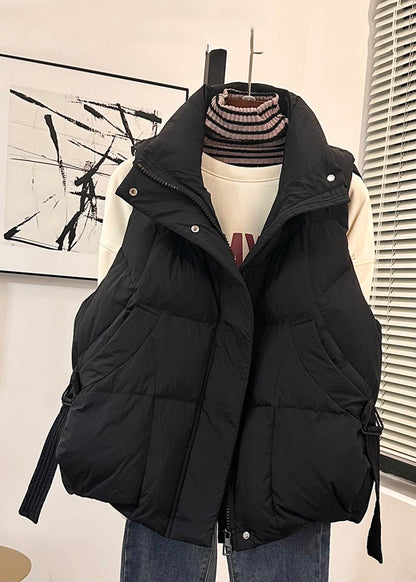 Loose Ginger Yellow Zip Up Pockets Duck Down Waistcoat Spring