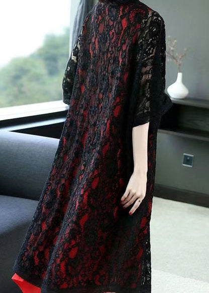 Black Hollow Out Lace Cardigans Summer