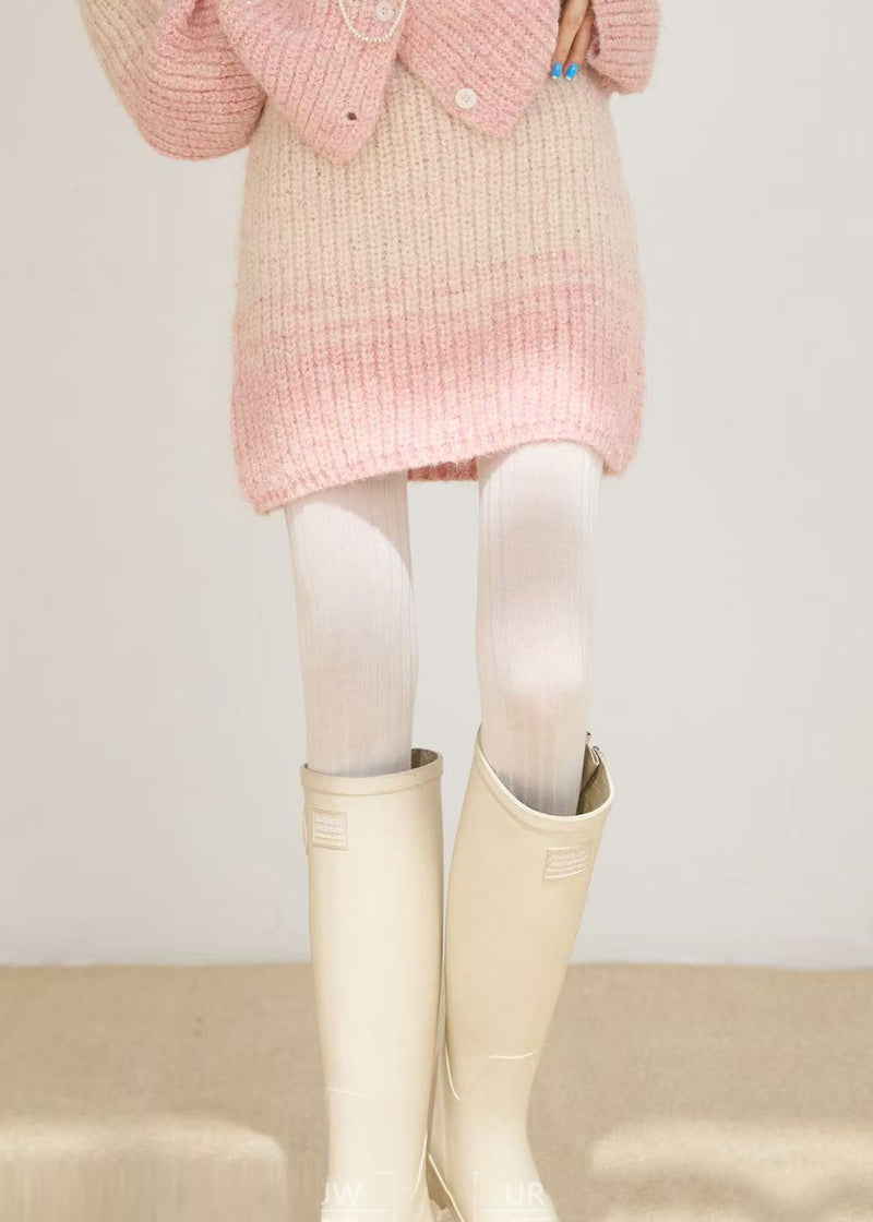 Pink Oversized Warm Knit Two Pieces Set Winter