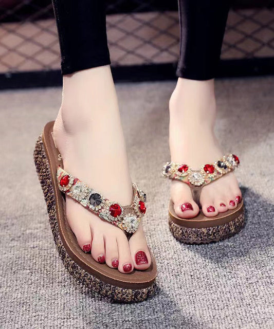 Splicing Wedge Brown Flip Flops Zircon