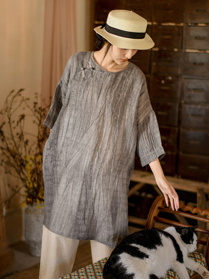 Summer Loose Linen Short Dress