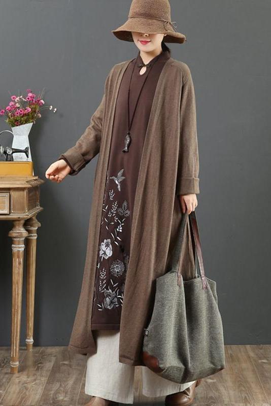 Organic Loose V Neck Knit Cardigan