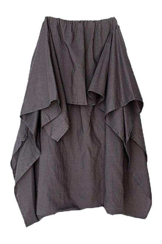 Cotton Wide Leg Pants Gray Trousers P4101