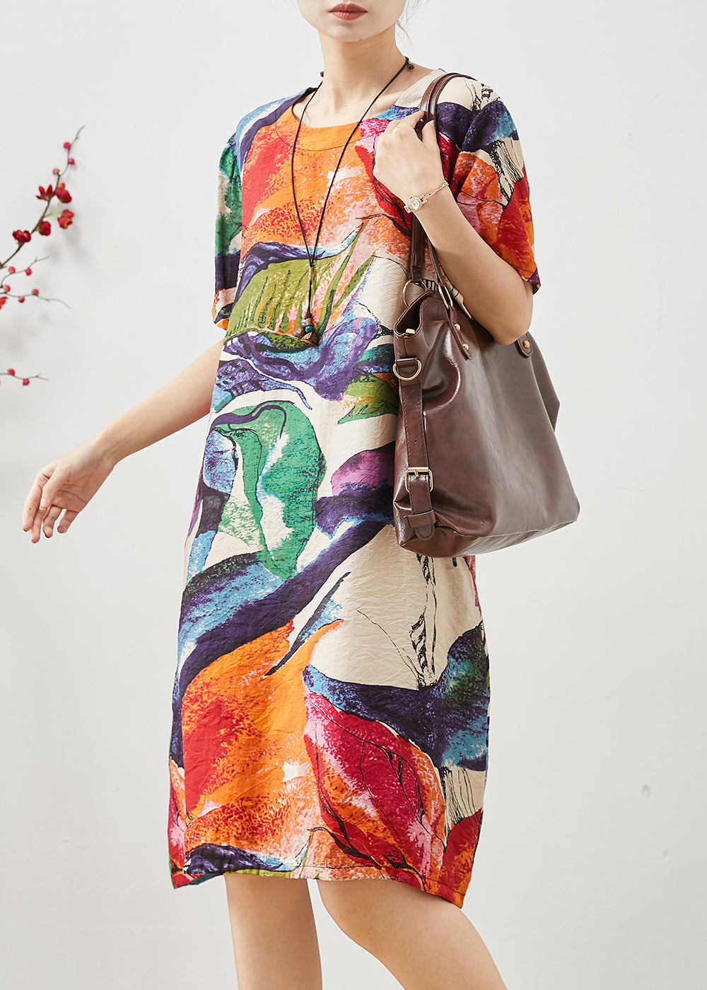 Oversized Original Design Print Cotton Dresses Summer